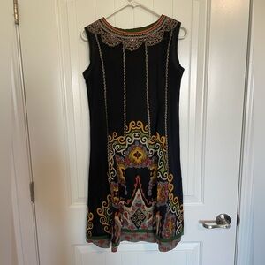 Ritu Kumar black embroidered multicolor dress size 34